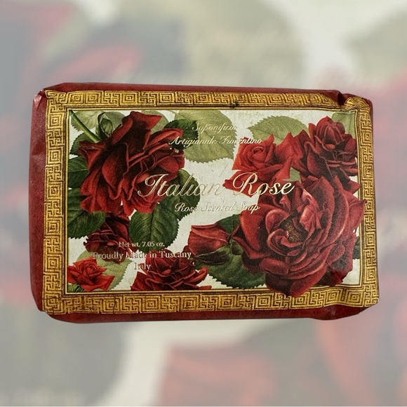Saponificio Artigianale Fiorentino Italian Rose Scented Bath Bar Soap ITALY NEW - Picture 1 of 5
